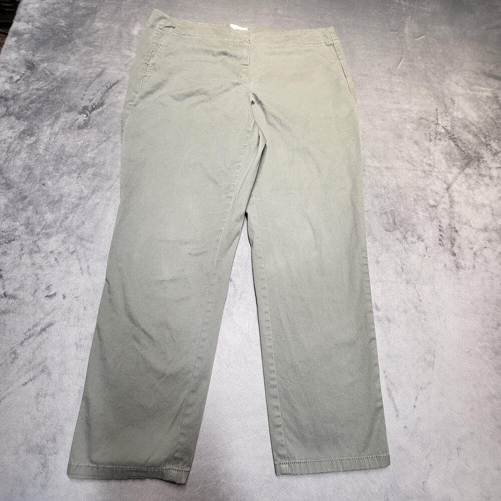 J Jill Live In Chino Pants Womens 10 Petite Green Stretch Casual Chinos‎
